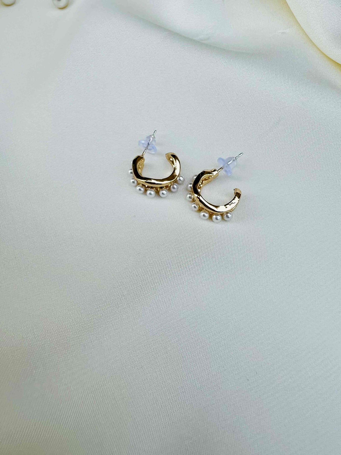 Korean Pearl Hoops