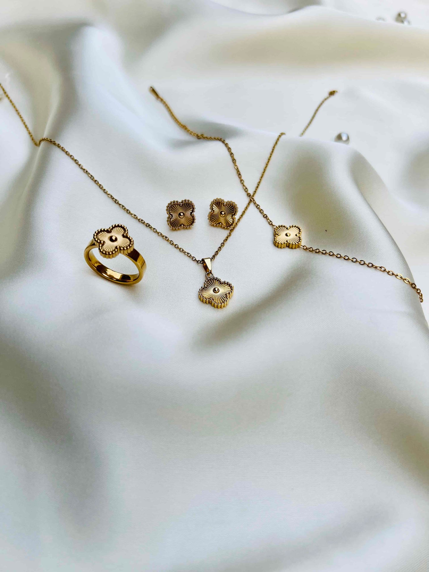 Trendy Clover Locket Set