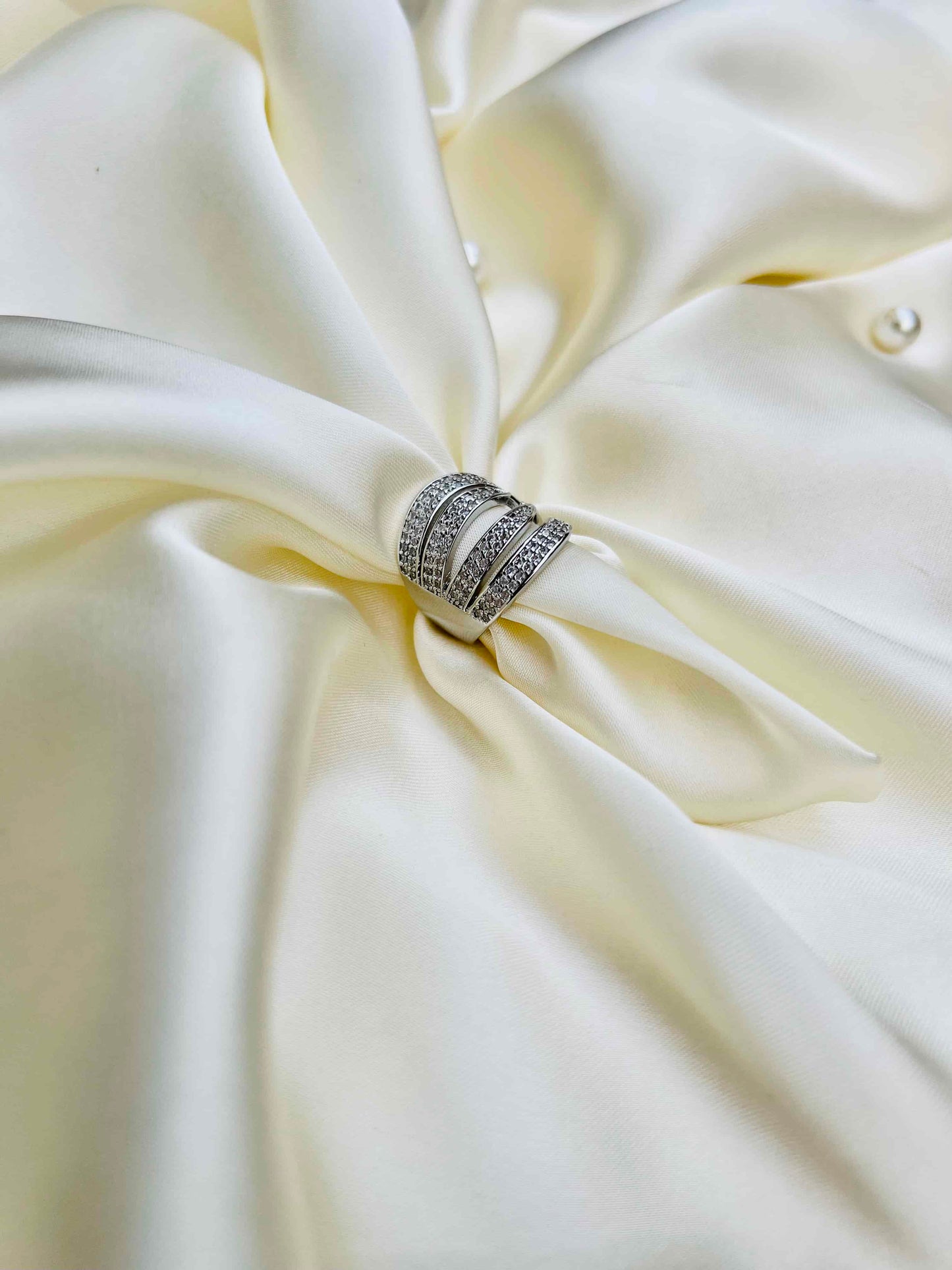 925 Sterling Zircon Adjustable Rings