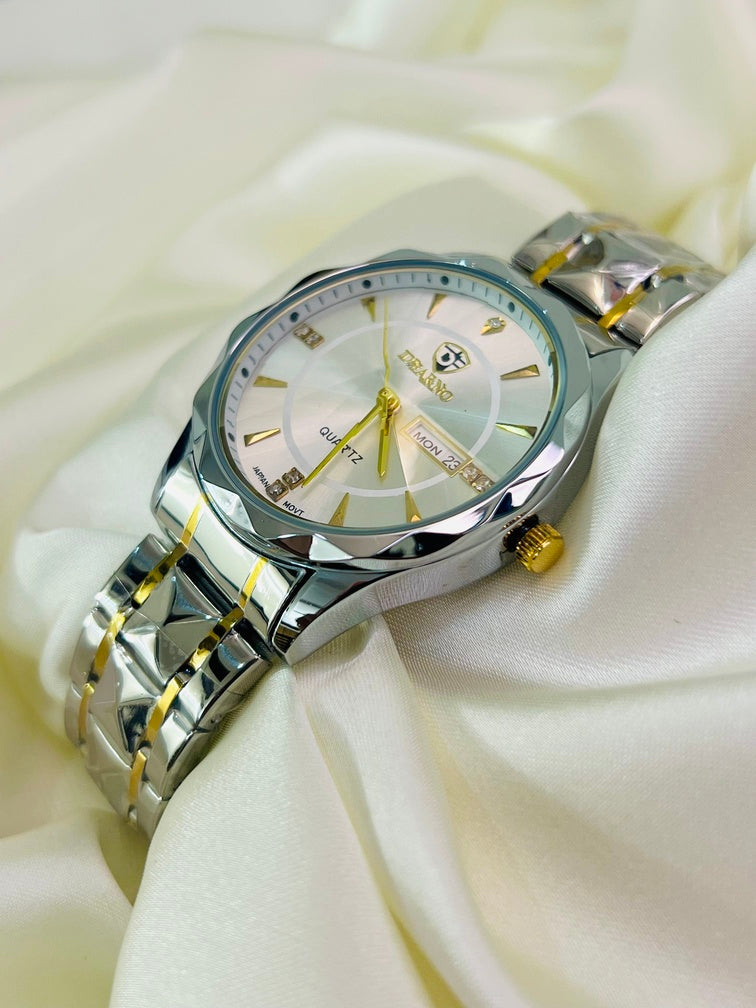 Luxury Silver Prism Men's Watch
