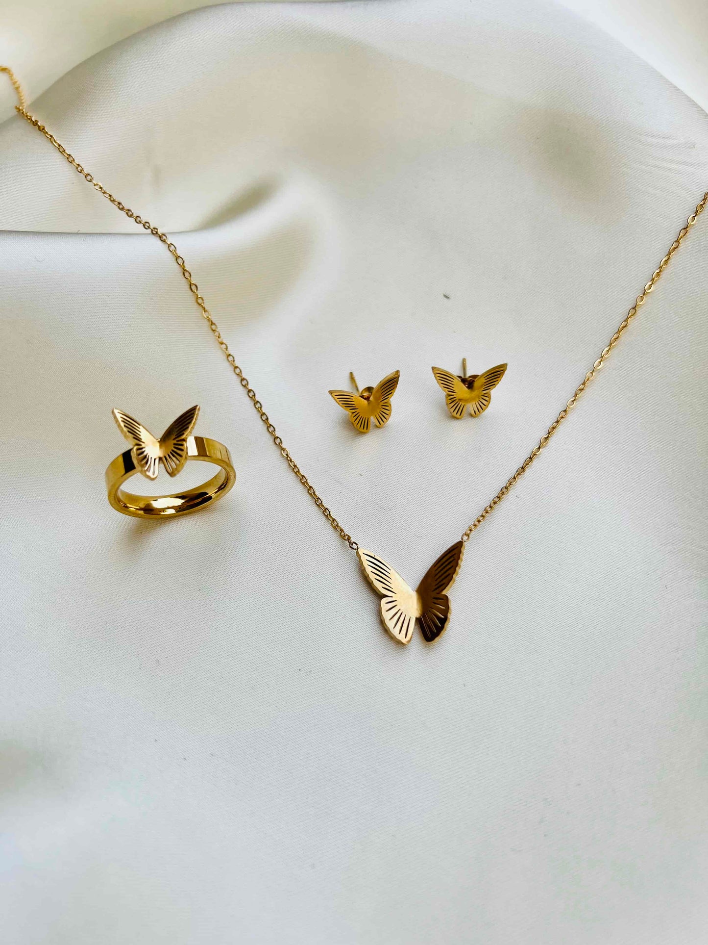 Trendy Butterfly Locket Set