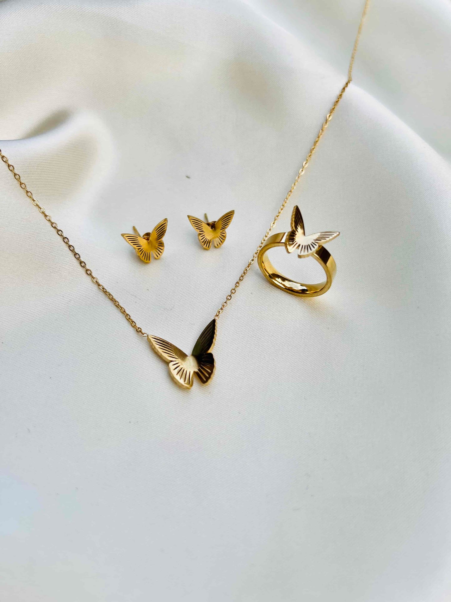 Trendy Butterfly Locket Set