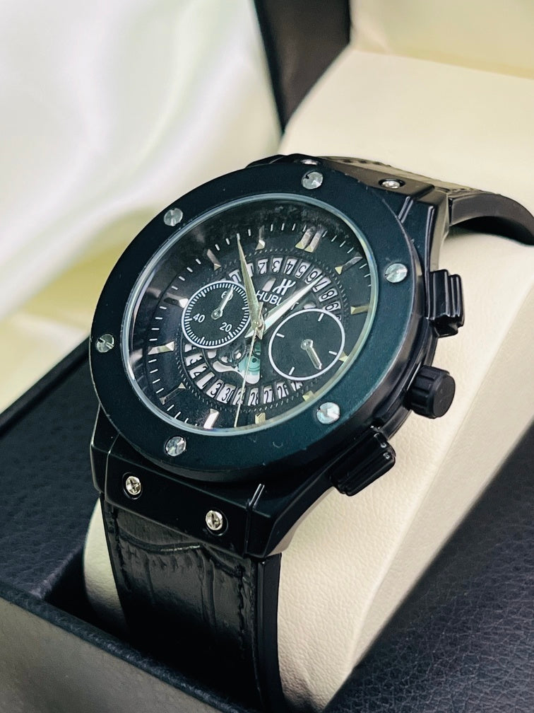 Trendy Black Strap Men's Watch