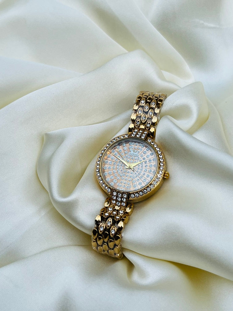 Fancy Golden Wrist Ladies Watch
