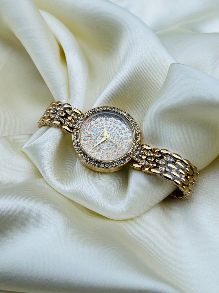 Fancy Golden Wrist Ladies Watch