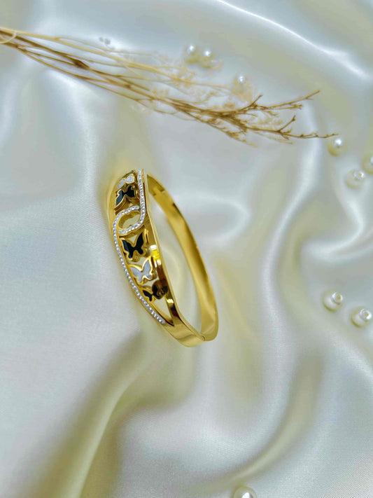 Gold Plated Butterfly Bangle