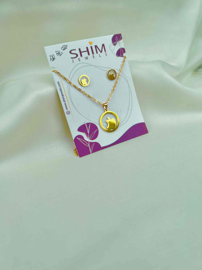 Gold Apple Locket Set