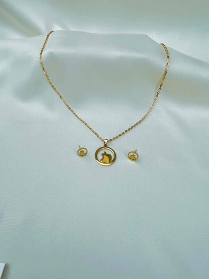 Gold Apple Locket Set