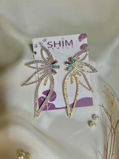 Crystal Geometric Flower Earring