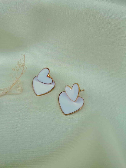 Drop Round Heart Earring