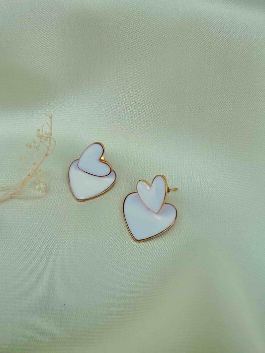 Drop Round Heart Earring