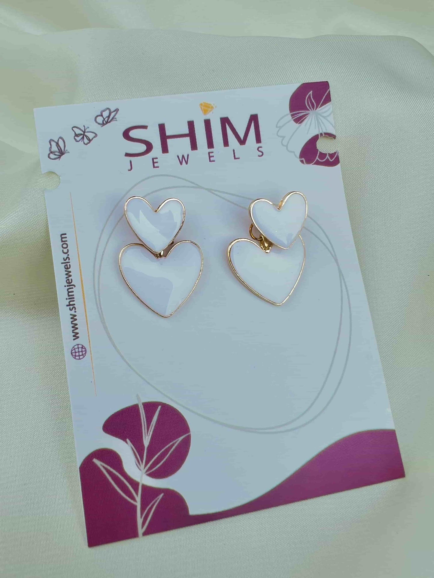 Drop Round Heart Earring