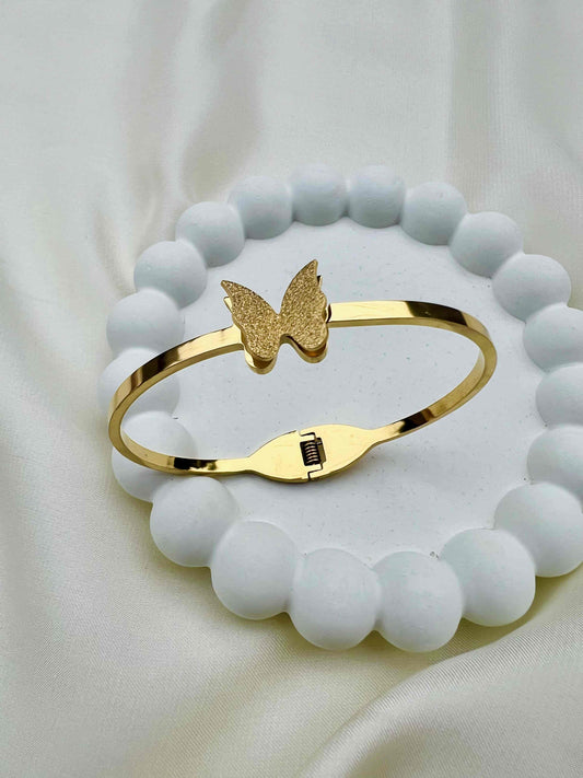 Gold Trendy Butterfly Bangle