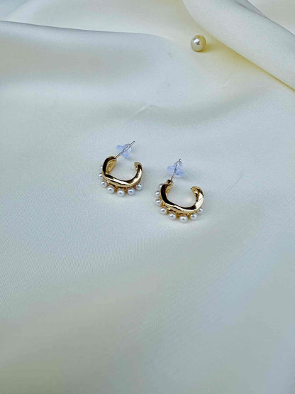 Korean Pearl Hoops