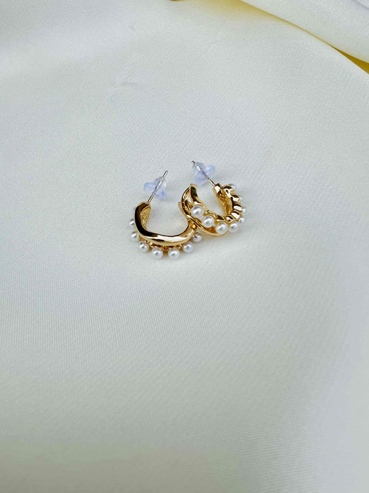 Korean Pearl Hoops