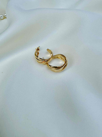 Crossed Triple Layer Hoops