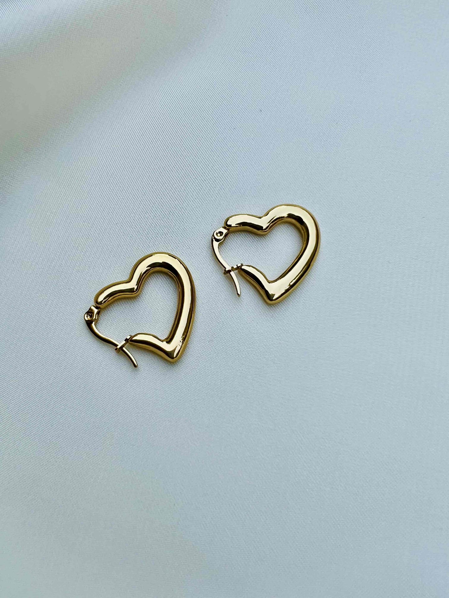 Heart Shape Gold Brass Earring