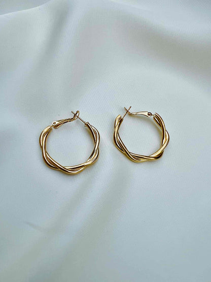 Korean Twisted Gold Earring