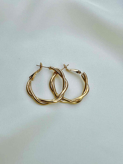 Korean Twisted Gold Earring