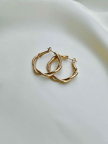 Korean Twisted Gold Earring