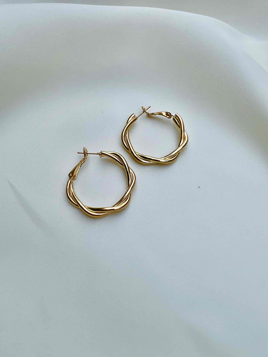 Korean Twisted Gold Earring