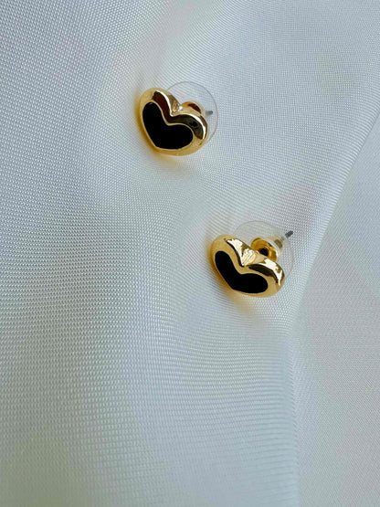 Tiny Black Heart EarStud