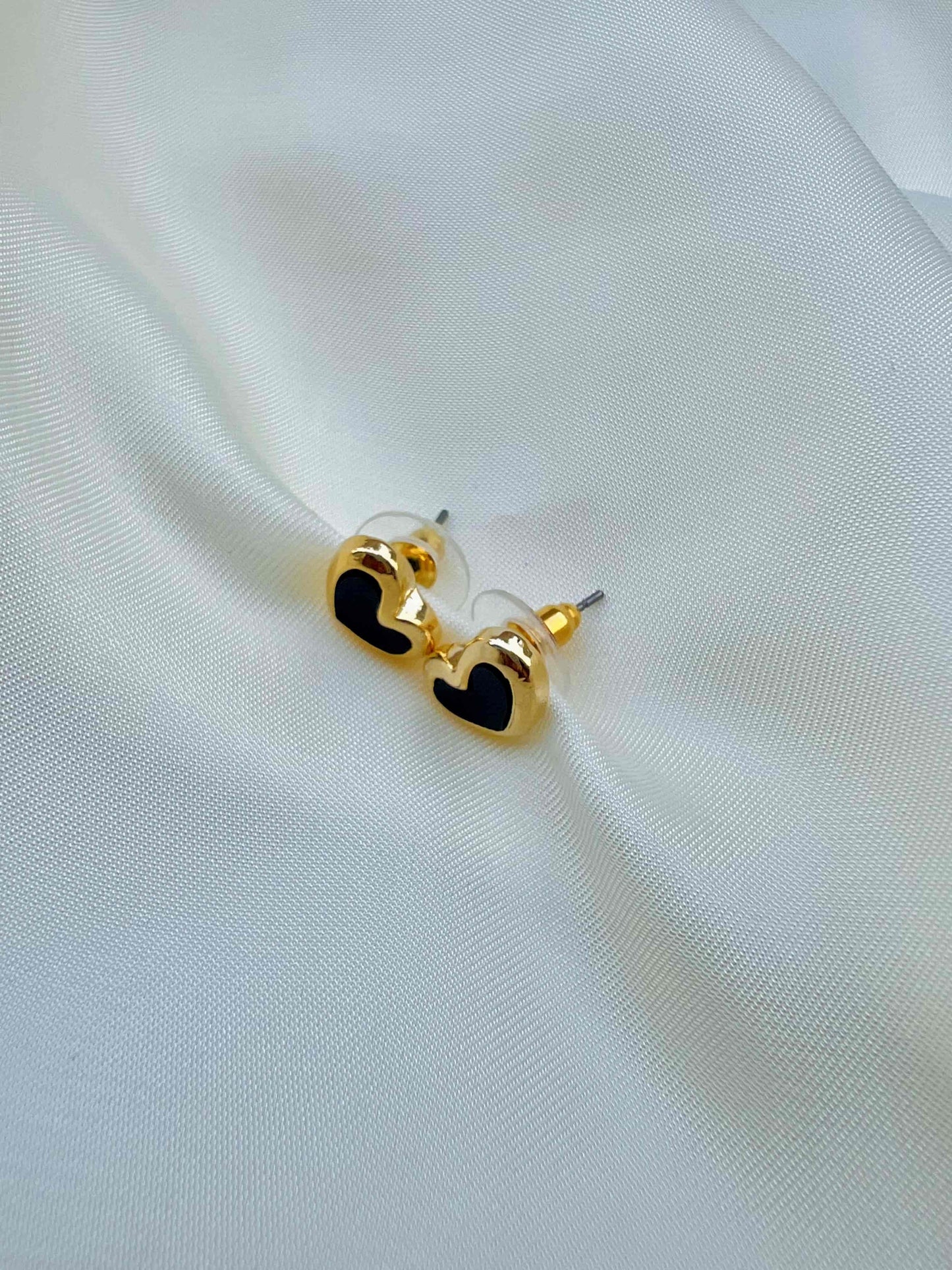 Tiny Black Heart EarStud