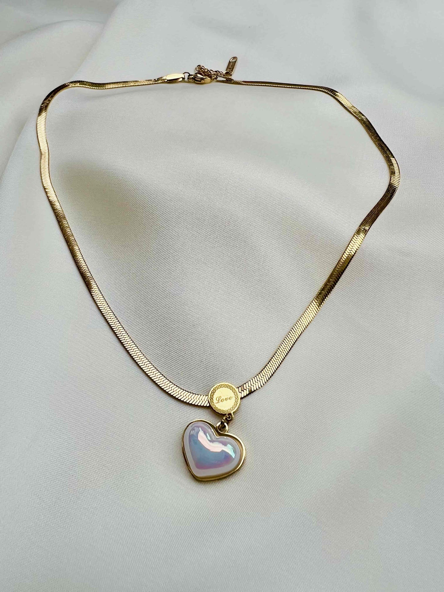 Korean Geometric Heart Pendant