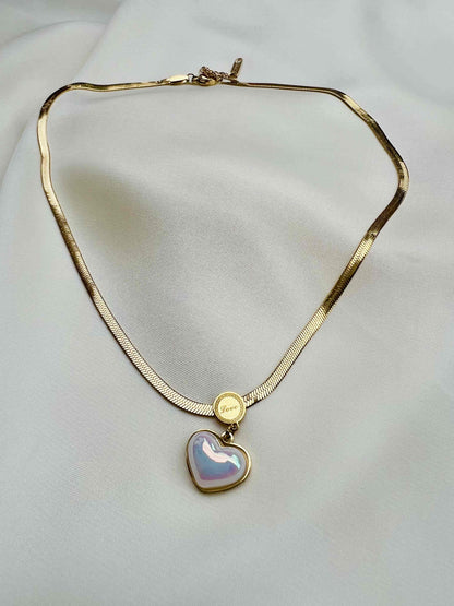 Korean Geometric Heart Pendant