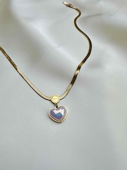 Korean Geometric Heart Pendant