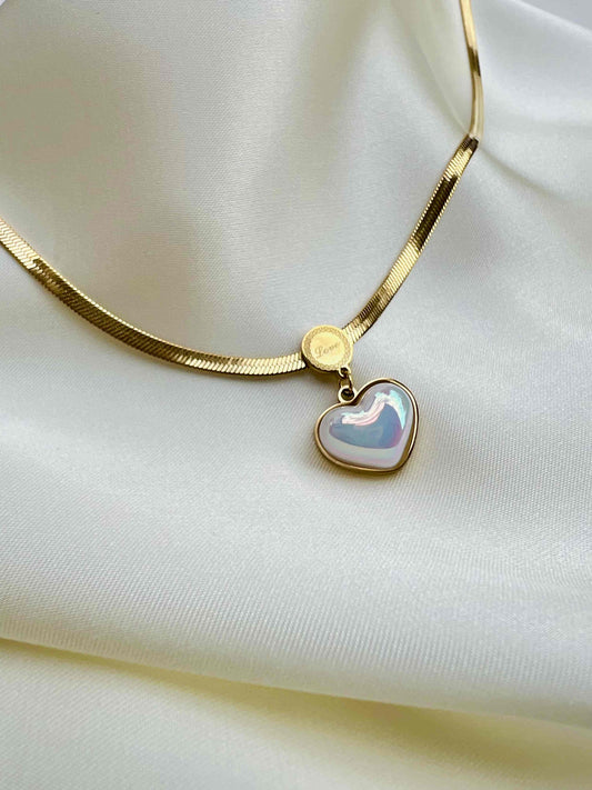 Korean Geometric Heart Pendant