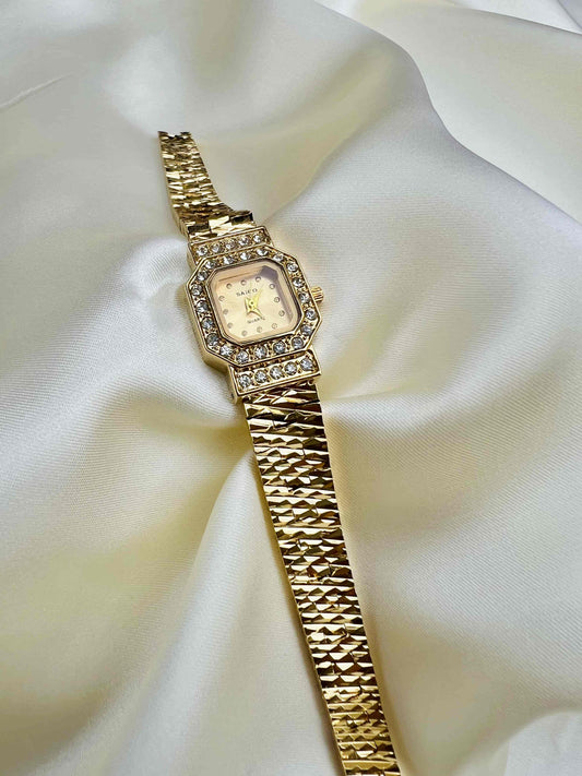 Crystal Gold Plated Watch