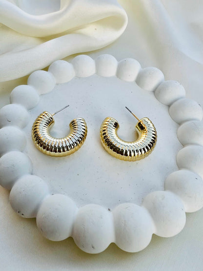 Chunky Gold Ear Hoops