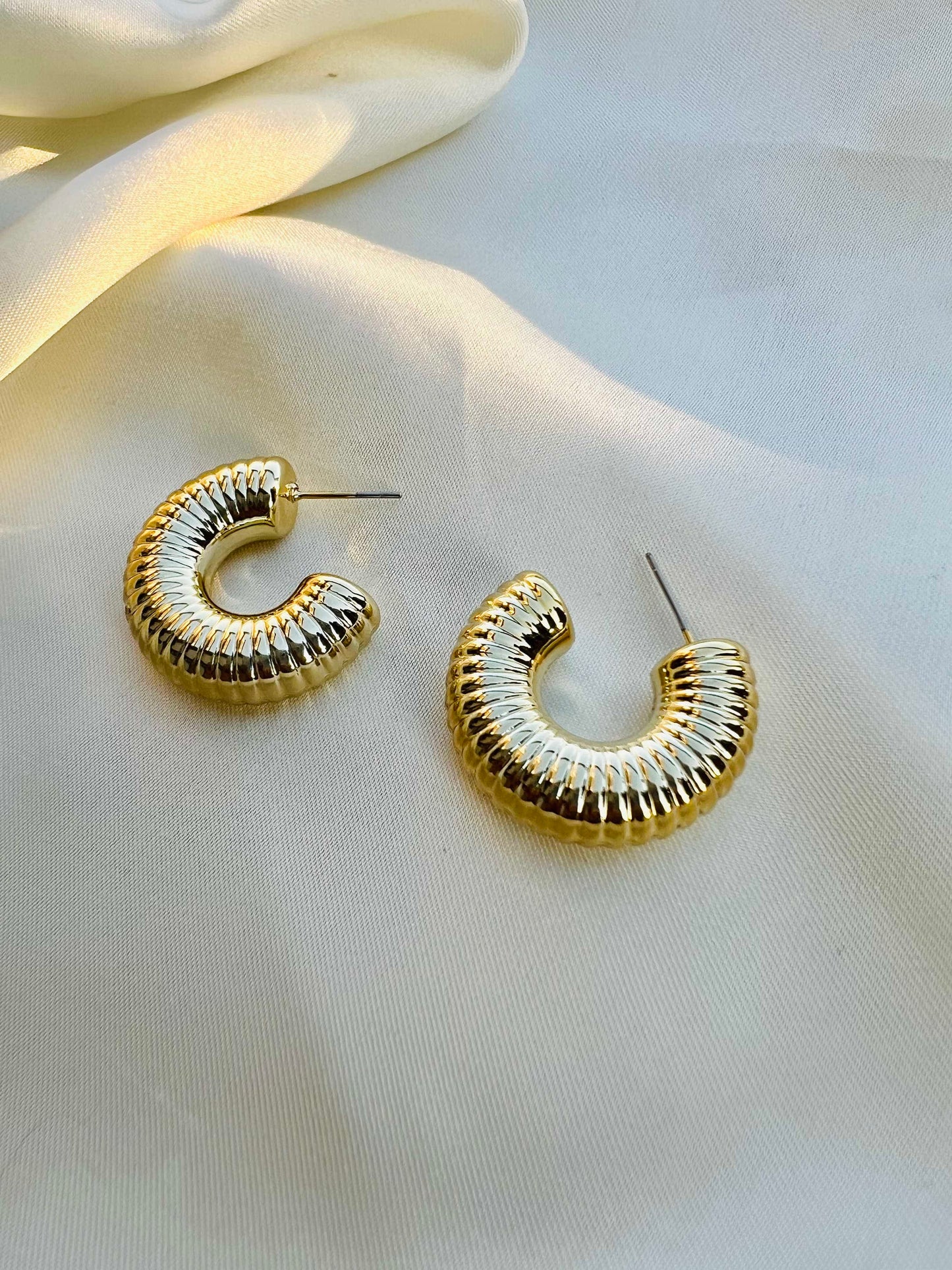 Chunky Gold Ear Hoops