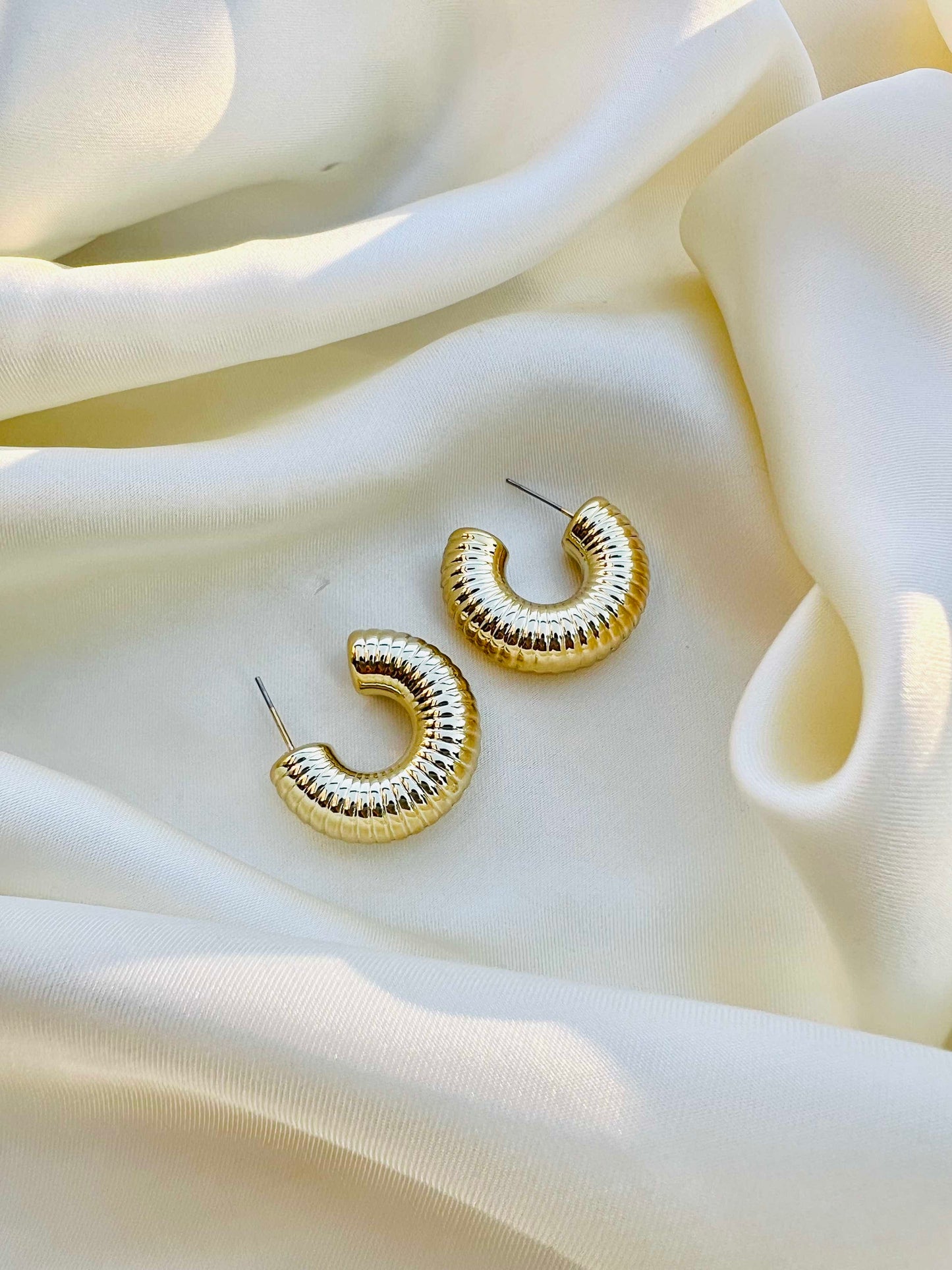 Chunky Gold Ear Hoops