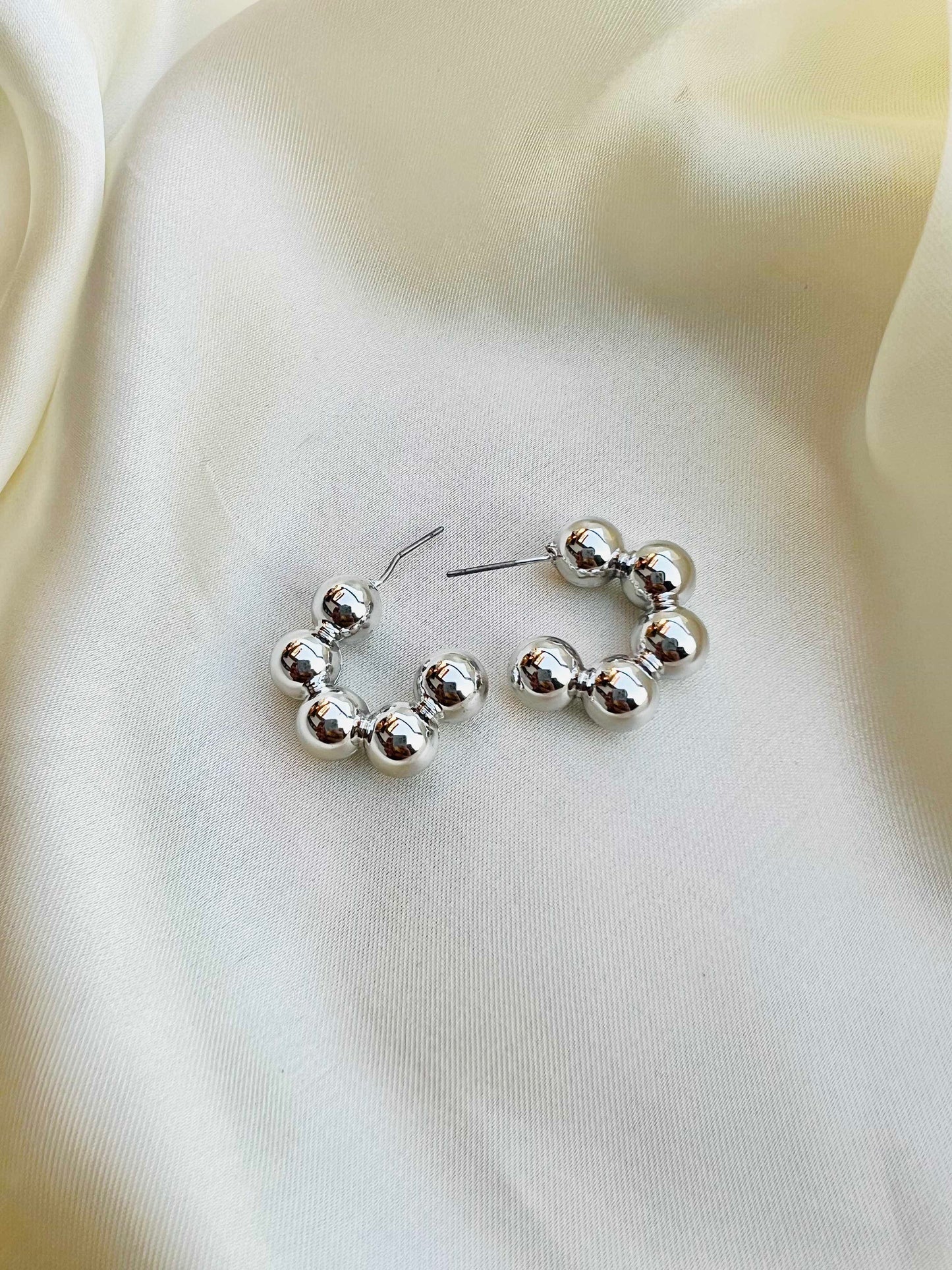 Round Beaded Ear Hoops