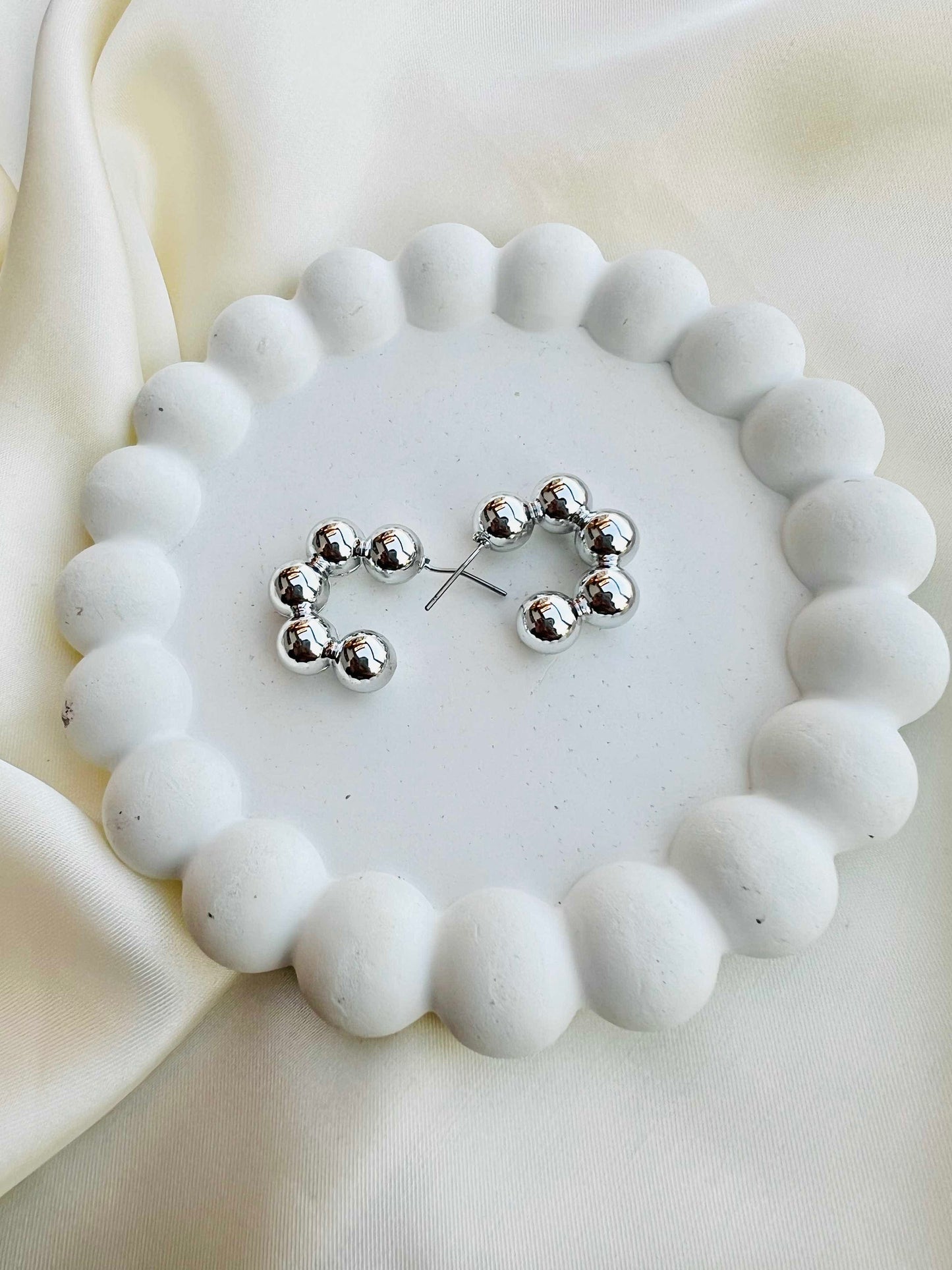 Round Beaded Ear Hoops