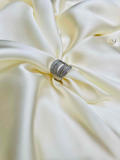 925 Sterling Zircon Adjustable Rings