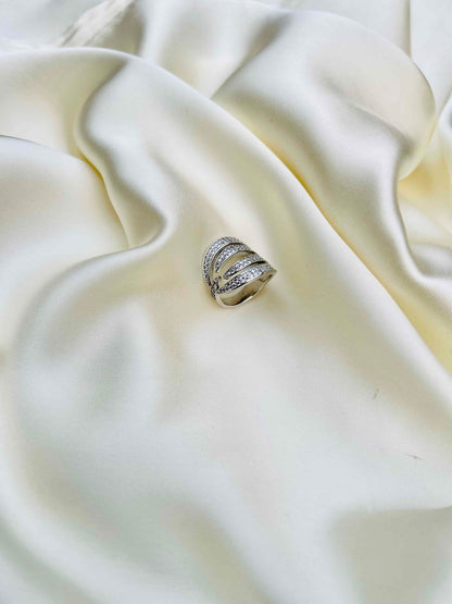 925 Sterling Zircon Adjustable Rings