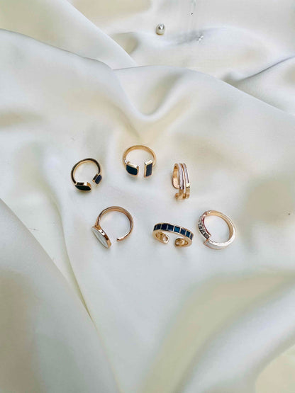 Irregular 6 Enamel Rings Deal