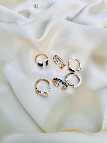 Irregular 6 Enamel Rings Deal