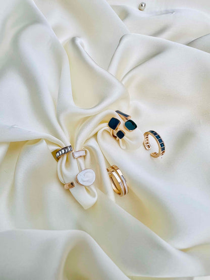 Irregular 6 Enamel Rings Deal