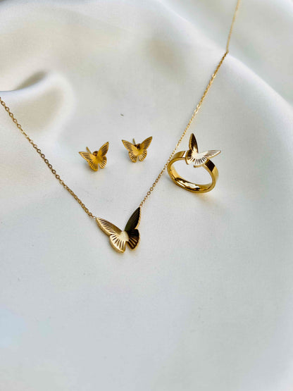 Trendy Butterfly Locket Set