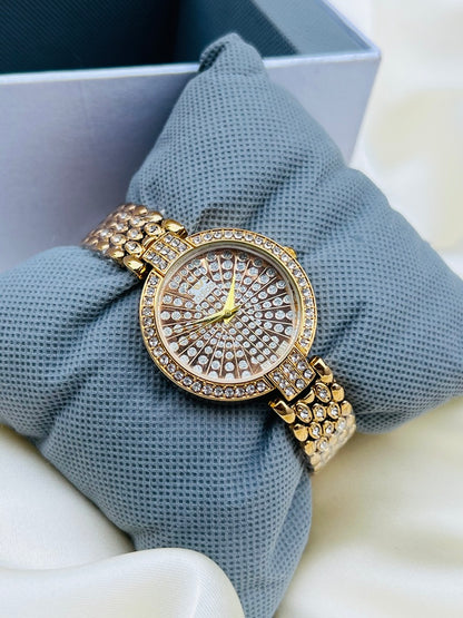 Fancy Golden Wrist Ladies Watch