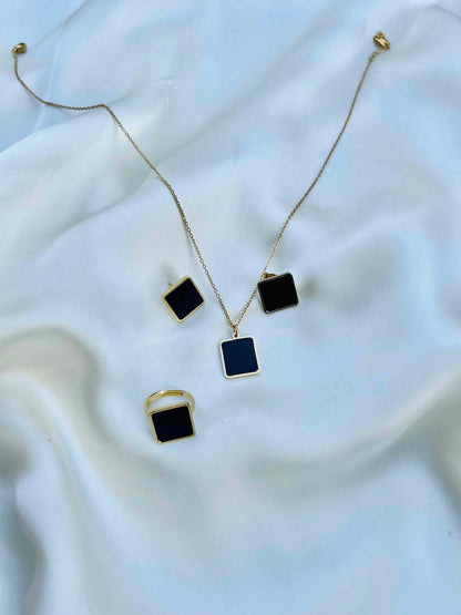 Square Geometric Locket Set