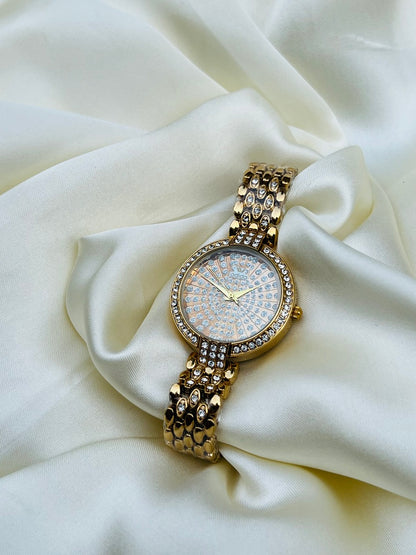 Fancy Golden Wrist Ladies Watch