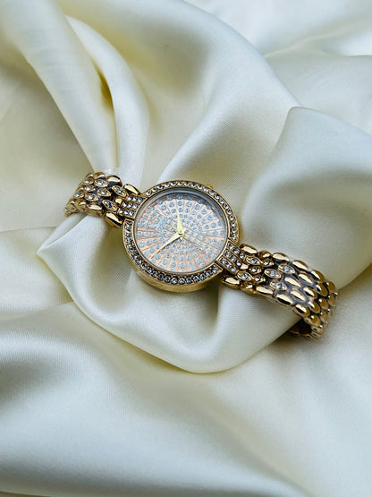 Fancy Golden Wrist Ladies Watch