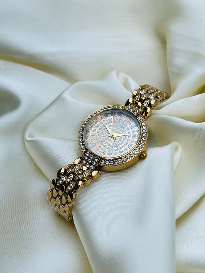 Fancy Golden Wrist Ladies Watch